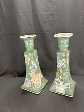 Vintage candle holder chinoiserie discount 80’s sale gift decor collect floral  picture