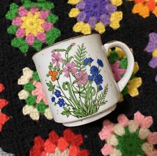 Vintage Wellington Speckled Stoneware Mug Wildflowers - Japan picture