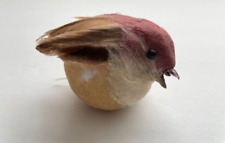 Tan Feather Covered Bird Ornament picture