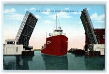 c1940's New Second Avenue Bridge Ship Alpena Michigan MI Vintage Postcard picture
