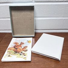 Vintage Rene CLOKE Squirrels & Butterfly Note Card Set of 8 New picture
