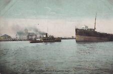 ZAYIX Postcard Great Lakes Ship SS Cambria and Tug, Cuyahoga Harbor, Cleveland picture