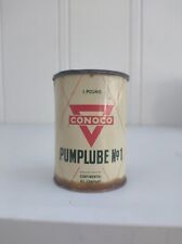 Vintage CONOCO Pumplube No 1 Grease 1 Lb. Grease Can Service Station Full | Read picture