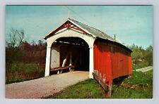 Perry County OH-Ohio, Parks Covered Bridge Over Jonathan Creek, Vintage Postcard picture