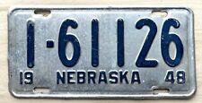 1948 Nebraska License Plate  - Nice Original Paint picture