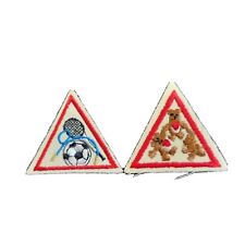 Girl Scouts Patches Iron On Triangle Brownie  GS Way Lot of 2 Teddy Bears Sports picture