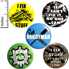 Handyman Buttons I Can Fix It Backpack Pins 5 Pack Dad Gift Set 1 Inch P13-1 picture