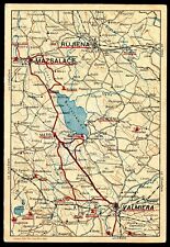 LATVIA Postcard 1930s Rujiena Valmiera Railway Map #3 picture