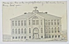 Vintage 1911, RPPC, Postcard, High School, Thermopolis, Wyoming picture