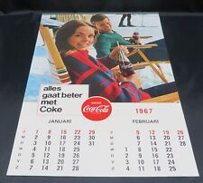 1967 Coca-Cola Wall Calendar NETHERLANDS 18.5