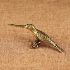 Solid Brass Kingfisher Figurine Small Statue Home Ornament Animal Figurines picture