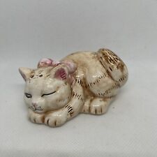 NWOT Sleeping Kitty Cat w/ Mouse In Tail Salt Or Pepper Shaker, OCI Fast Ship picture