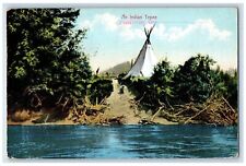 1908 Indian Tepee Swamp River Lake Tent Trees Pendleton Oregon Vintage Postcard picture