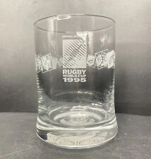 Vintage 1995 Rugby World Cup Official Sponsors clear glass tumbler 9.5cm tall picture