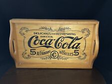 Vintage 1990s Wood Coca Cola Serving Tray 11x17 picture