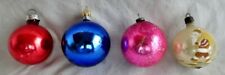 LOT 626-K 4 VINTAGE SMALL ROUND CHRISTMAS ORNAMENTS   picture