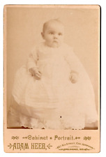 MILWAUKEE WI 1890s Victorian BABY Christening Gown Eyelet & Pleat Cabinet Card picture
