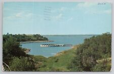 1956 Postcard Doughnut Rafts Fishing Spot Lake Texoma Durant OK picture