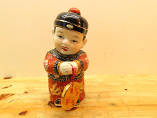 Vintage Chinese Ceramic Lucky Golden Jintong Boy Figurines picture