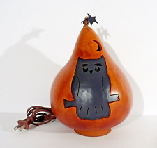 Meadowbrooke Gourds Lighted Halloween Owl Orange & Black 10