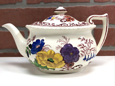 Vintage Royal Cauldon Teapot Assorted Flowers ENGLAND SIgned Victorian Style picture
