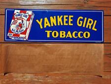 NOS TIN METAL EMBOSSED SIGN YANKEE GIRL TOBACCO SCRAP WITH ORIGINAL PAPER picture