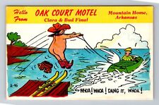 Mountain Home AR-Arkansas, Oak Court Motel Advertising Humorous Vintage Postcard picture