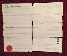 Indenture Delaware 1866 Signed Official Red Seal Stamp John Send & Wife Mercy  picture