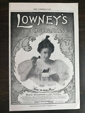 Vintage 1900 Lowney's Chocolates Full Page Original Ad 1021 picture