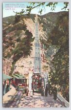 Mt Lowe California~Great Incline from Below~Train Cars~c1910 Postcard picture