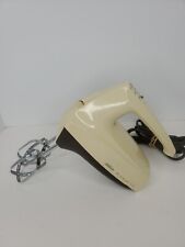 Vintage Sunbeam Mixmaster 0316 Almond/Brown 3-Speed Hand Mixer~Tested Works picture