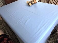 Elegant Vintage heavy linen blue banquet Tablecloth 56