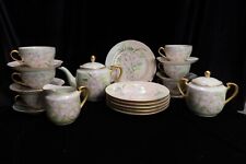 JYOTO CHINA OCCUPIED JAPAN 21 PIECE TEA SERVICE PINK FLOWERS ARTIST SIGNED picture