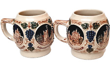 Gerz Gerzit Germany Beer Steins Two Vintage Hand Crafted Stoneware Cider Mugs picture