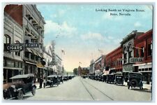 1921 Looking South Virginia Street Exterior Store Building Reno Nevada Postcard picture