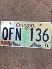 1993 Oregon “Dead tree” License Plate - QFN 136 - Nice picture