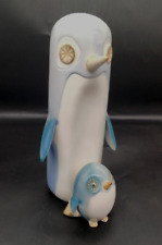 Aquincum Pottery Hungary Porcelain Mother & Baby Penguins Figurine MCM picture