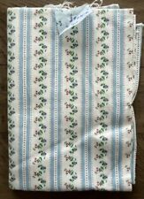 Vintage Heavy Pillow Case Ticking Fabric Blue Green Pink Flower Floral 38” x 28” picture