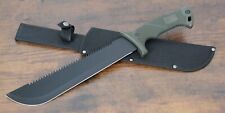 16” Mini Machete Black Saw back Full Tang Heavy Duty Tactical 5mm Thick Sharp picture