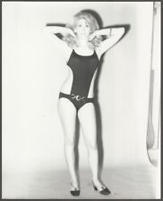Pretty Young Blond Woman in 70s Swimsuit Poses Shadow 8x10 Studio Fashion Photo picture