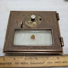 1896 ANTIQUE VINTAGE POST OFFICE DOOR DIAL POINTER Letter US Beveled Glass picture