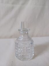 Vintage Mini Glass Bottle with Glass Stopper, Faceted Design Used picture