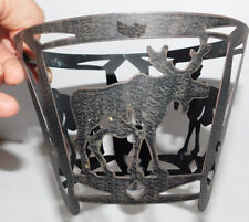 NEAT METAL CANDLE SILHOUETTE BASKET WITH MOOSE DESIGN picture