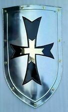 Medieval Antique Black Cross Knight Armor Shield Battle Heater Shield Armor picture