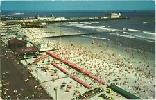 Bird's Eye View of Bathers and The Beach at Atlantic City, New Jersey Postcard picture