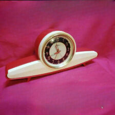Rhythm Brown Leather Case Travel Alarm Clock Vintage Japan picture