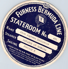 1936 Furness Bermuda Line Baggage Label - Monarch of Bermuda Ship picture