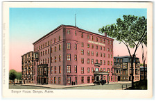 Postcard Vintage Bangor House Hotel in Bangor, ME Horse & Buggy in Front picture