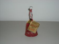 Vintage Crystal Cut 24 KT GOLD PLATE Cranberry Glass Bell GARANZIA S.R.L ITALY picture