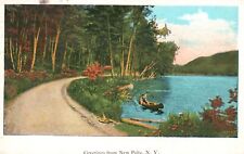 Vintage Postcard 1934 Greetings From New Paltz New York Canoeing Lake Adventure picture